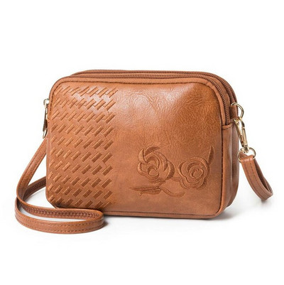 Yogodlns Genți crossbody cu trei compartimente noi pentru femei, geantă de umăr mică, broderie, posetă de designer cu flori pentru femei