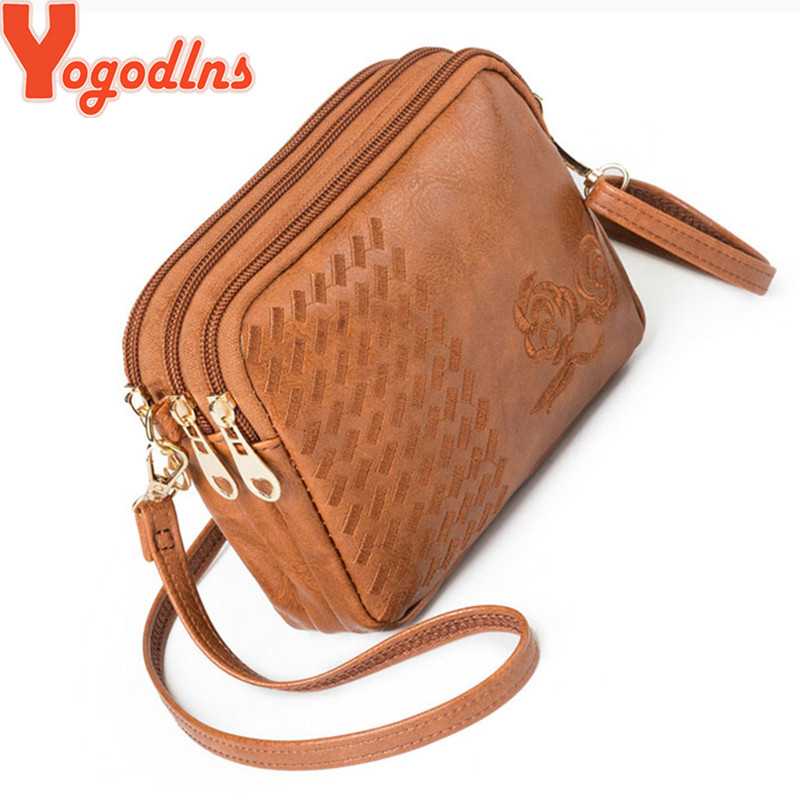 Yogodlns Genți crossbody cu trei compartimente noi pentru femei, geantă de umăr mică, broderie, posetă de designer cu flori pentru femei