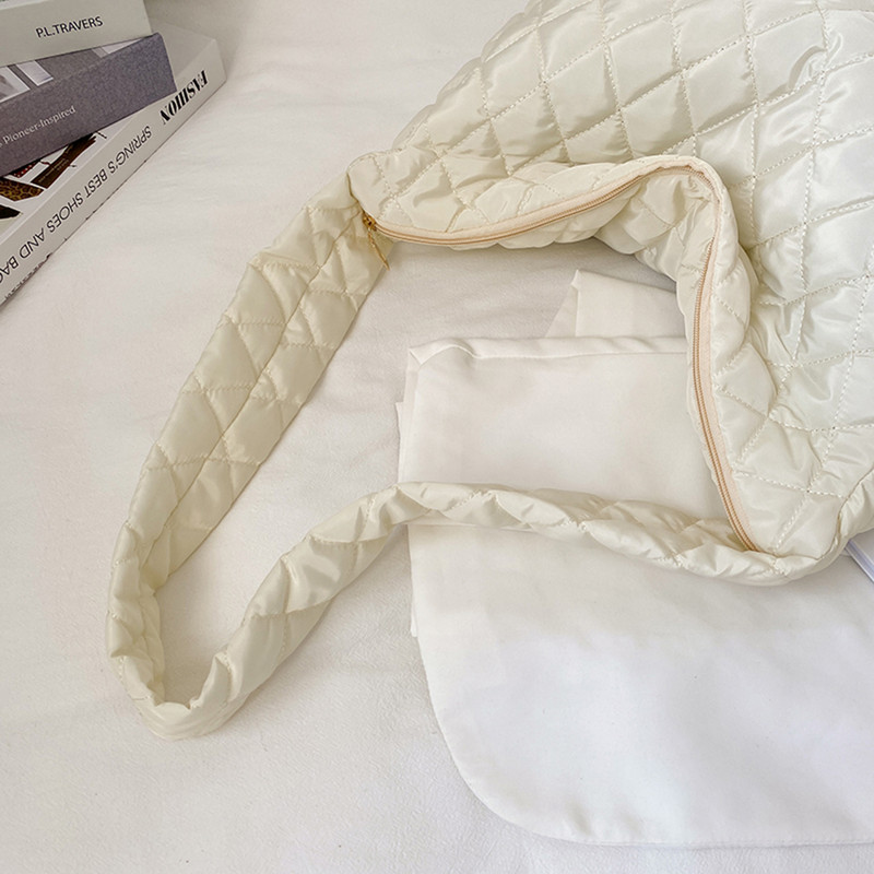 Γυναικείες χειμερινές τσάντες τσάντες Space Pad Βαμβακερές τσάντες χιαστί Γυναικεία καθαρό χρώμα Βαμβακερές καπιτονέ Μεγάλες γυναικείες τσάντες χιαστί