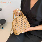 Rivet PU Δερμάτινες γυναικείες τσάντες μόδας Casual τσάντα με κορυφαία λαβή Γυναικείες τσάντες ώμου Απλές εκλεκτές μικρές τσάντες χιαστί τσάντες