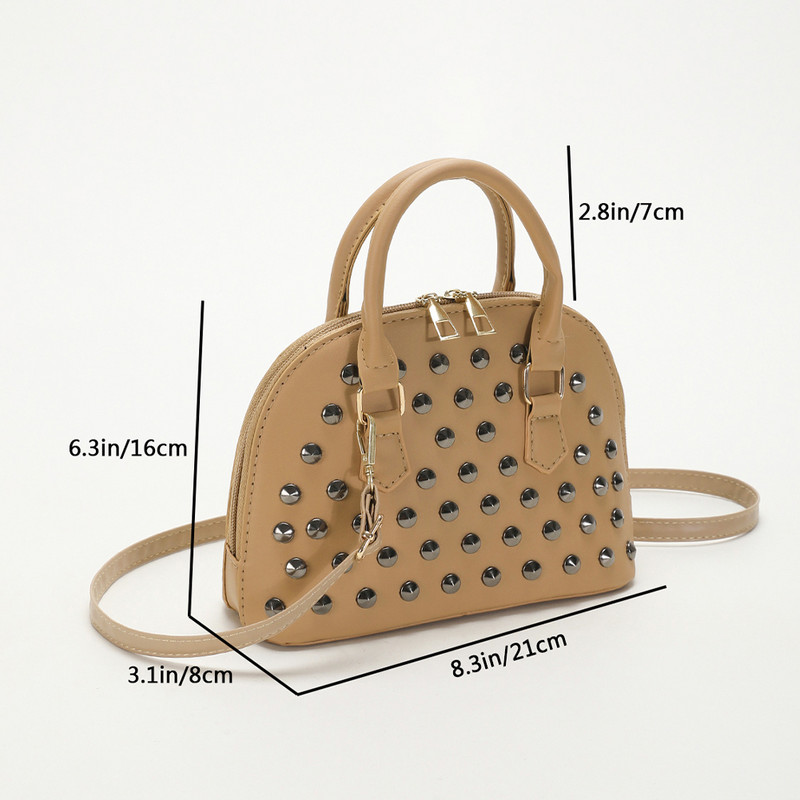 Rivet PU Δερμάτινες γυναικείες τσάντες μόδας Casual τσάντα με κορυφαία λαβή Γυναικείες τσάντες ώμου Απλές εκλεκτές μικρές τσάντες χιαστί τσάντες