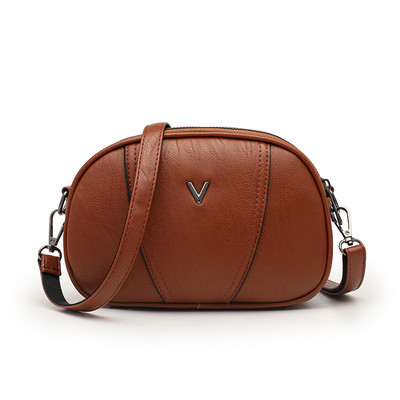 Yogodlns Малка кръгла чанта през рамо за жени Дамска чанта от PU кожа Пазаруване Мамина чанта Модна чанта през рамо Портмоне за телефон