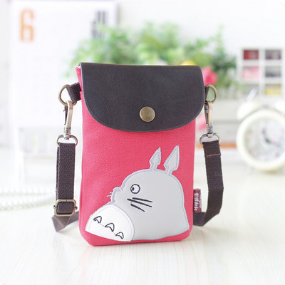 2022 Cartoon Neighbor Totoro naiste kott Mini käekotid Naiste õlakotid Lõuend käekotid Tüdrukud Tõmblukuga mobiiltelefoni kott