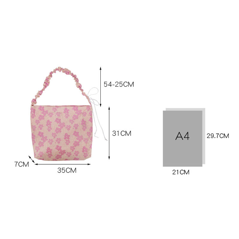 Hylhexyr πλισέ τσάντα γυναικεία τσάντα ώμου ροζ Πακέτο λουλουδιών Cute casual totes Κοριτσίστικες τσάντες Messenger Φερμουάρ