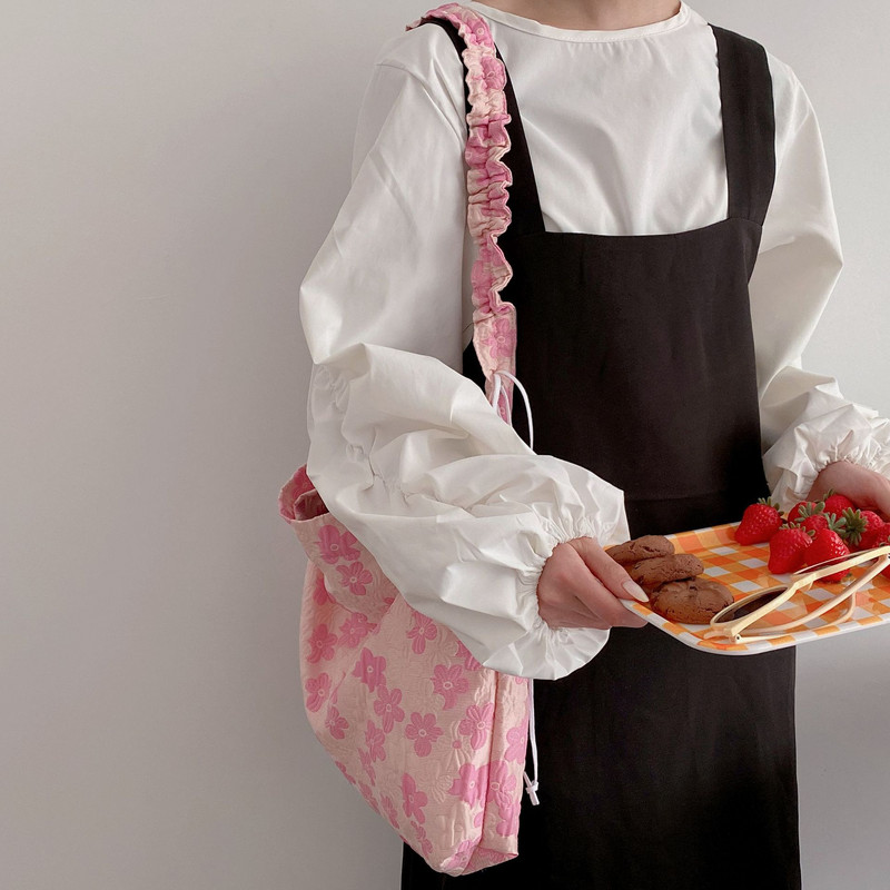 Hylhexyr πλισέ τσάντα γυναικεία τσάντα ώμου ροζ Πακέτο λουλουδιών Cute casual totes Κοριτσίστικες τσάντες Messenger Φερμουάρ