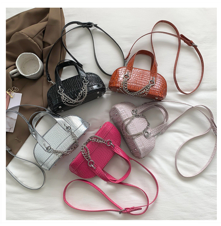 2022 Alligator Grain válltáska Női Divatos Divatos Net Red Chain Messenger Bag Kiváló minőségű cipzáras kézitáska Shell Bag