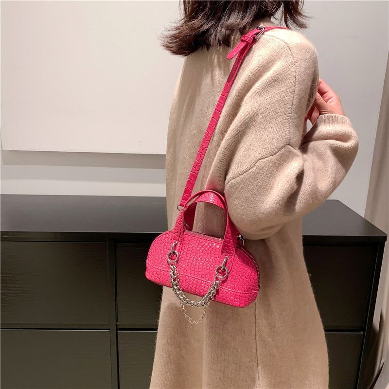 2022 Alligator Grain válltáska Női Divatos Divatos Net Red Chain Messenger Bag Kiváló minőségű cipzáras kézitáska Shell Bag