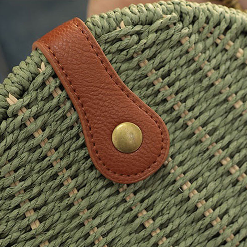 2021 Νέα χειροποίητη ψάθινη τσάντα ώμου Καλοκαιρινή γυναικεία υφαντή τσάντα ράταν Bohemia Beach Lady Lady πορτοφόλια ταξιδιού και τσάντα για διακοπές με ψάθινο πακέτο