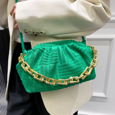 Πολυτελής υφασμάτινη πετσέτα σχεδιαστή τσάντα σύννεφο για γυναίκες 2022 Μόδα ακρυλικές αλυσίδες πουγκί Γυναικεία τσάντα μάρκες Τσάντα ώμου χιαστί