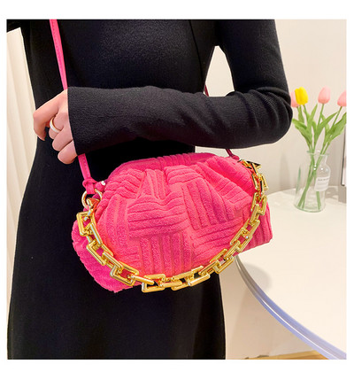 Πολυτελής υφασμάτινη πετσέτα σχεδιαστή τσάντα σύννεφο για γυναίκες 2022 Μόδα ακρυλικές αλυσίδες πουγκί Γυναικεία τσάντα μάρκες Τσάντα ώμου χιαστί