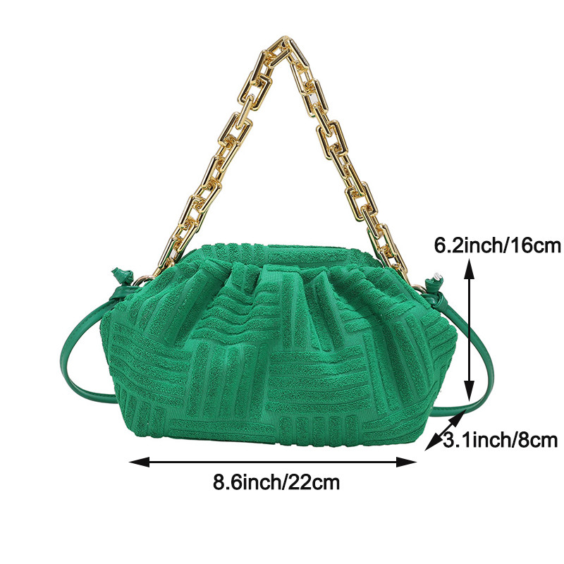 Πολυτελής υφασμάτινη πετσέτα σχεδιαστή τσάντα σύννεφο για γυναίκες 2022 Μόδα ακρυλικές αλυσίδες πουγκί Γυναικεία τσάντα μάρκες Τσάντα ώμου χιαστί