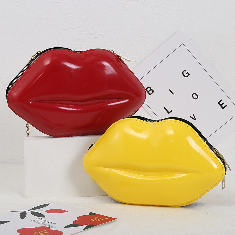 Нова дамска чанта за през рамо с принт на устни за 2023 г. Тенденционна марка Pure Color Дамска чанта Луксозни дизайнерски дамски чанти