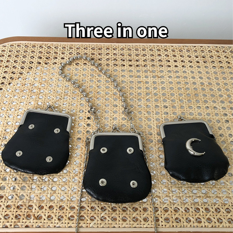 PU-nahast naiste moon Väike õlakott Moekett Naiste Shell Crossbody kotid Retro disainiga naiste minimündikott käekotid