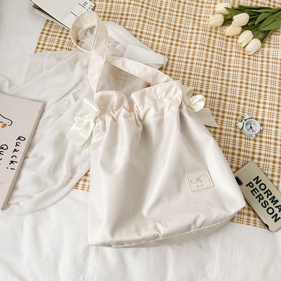 Τσάντα χειρός για γυναίκες Χαριτωμένο παπιγιόν Τσάντα ώμου νάιλον κορίτσι μεγάλης χωρητικότητας Τσάντα τσάντα αγορών Harajuku Κορεάτικο στυλ