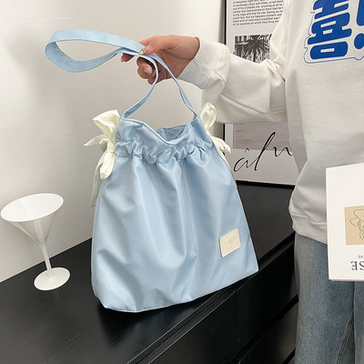 Τσάντα χειρός για γυναίκες Χαριτωμένο παπιγιόν Τσάντα ώμου νάιλον κορίτσι μεγάλης χωρητικότητας Τσάντα τσάντα αγορών Harajuku Κορεάτικο στυλ