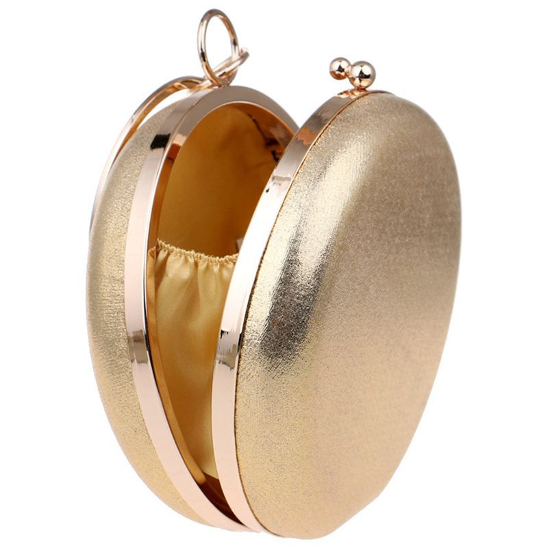 Ümmarguse kujuga naiste õhtukotid Teemantidega lihtsad sidurid kett õlakotid Kuld