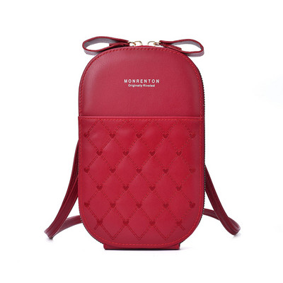 Луксозни дамски телефонни чанти за телефони PU кожени мини сладки чанти през рамо Дамски портмонета за монети Чанта през тялото Моден женски портфейл