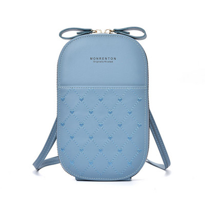 Луксозни дамски телефонни чанти за телефони PU кожени мини сладки чанти през рамо Дамски портмонета за монети Чанта през тялото Моден женски портфейл