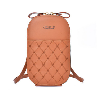 Луксозни дамски телефонни чанти за телефони PU кожени мини сладки чанти през рамо Дамски портмонета за монети Чанта през тялото Моден женски портфейл