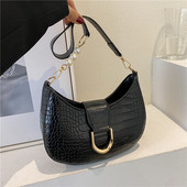 Divat krokodilmintás női válltáska gyöngy dekoráció kézitáskák tervező hónaljtáskák keresztben