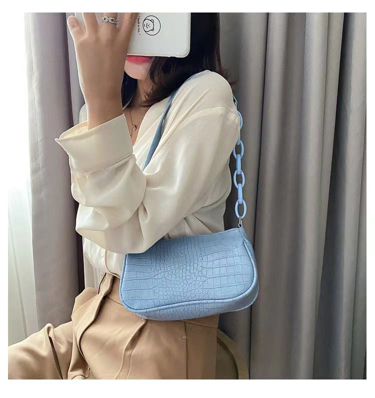 Μόδα Popular Τσάντα Leisure Beauty One Shoulder Τσάντα μασχάλης Γαλλική τσάντα στικ Μικρή τετράγωνη τσάντα Γυναικεία τσάντα με σχέδιο κροκόδειλου
