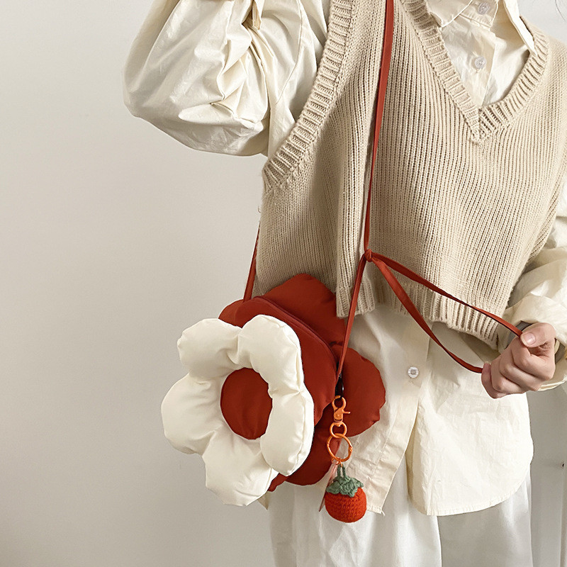 Hylhexyr armas väike tiiger tikitud rist kehaga kott Topeltselja lillekujuline õlakott Naiste mobiiltelefoni kott