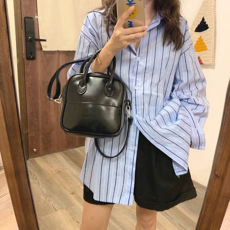 PU-nahast naiste mustad õlakotid, retrodisainiga naiste käekotid, käekotid, moed, tüdrukud, igapäevane ristkehaga kott