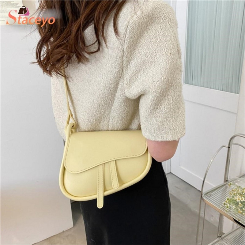 Saddle Small Shoulder Crossbody Bags for Women Trends 2023 Fashion Brand Designer Mini PU Δερμάτινες γυναικείες τσάντες