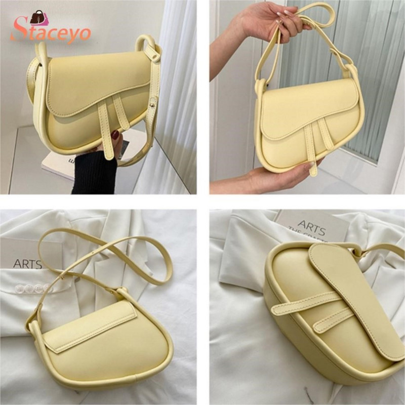 Saddle Small Shoulder Crossbody Bags for Women Trends 2023 Fashion Brand Designer Mini PU Δερμάτινες γυναικείες τσάντες