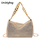 Unistybag Mood Õlakotid Teemandid Kett Crossbody kott Läikiv Rhinestones Käekotid Uued Väikesed kandekotid Disainer Clutch Bag