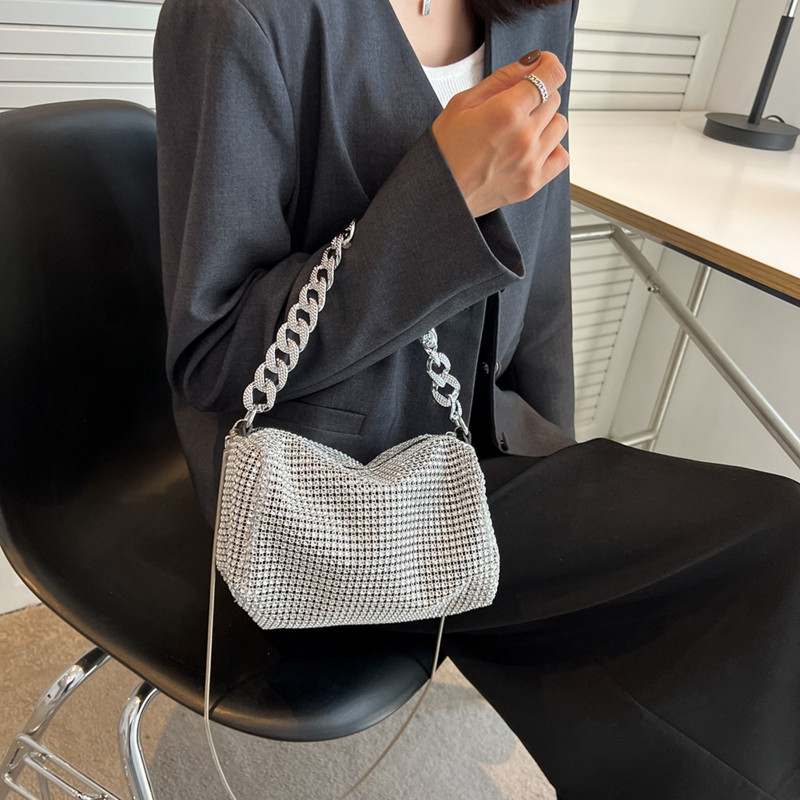 Unistybag Mood Õlakotid Teemandid Kett Crossbody kott Läikiv Rhinestones Käekotid Uued Väikesed kandekotid Disainer Clutch Bag