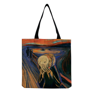 Uus Van Goghi õlimaal kandekott Retrokunst mood reisikott naistele kaasaskantav ökopood Kvaliteetne kokkupandav naiste käekott