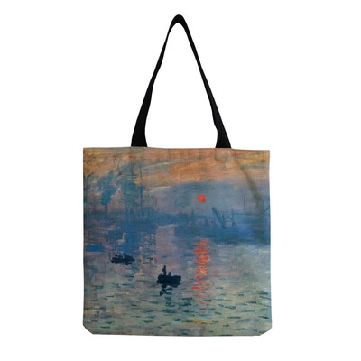 Uus Van Goghi õlimaal kandekott Retrokunst mood reisikott naistele kaasaskantav ökopood Kvaliteetne kokkupandav naiste käekott