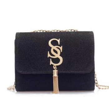 Луксозна малка чанта през тялото с капаци на пайети Модна верига с пискюли Дамска парти чанта Портмоне Поръчкови чанти Дизайнерски Bolso Mujer