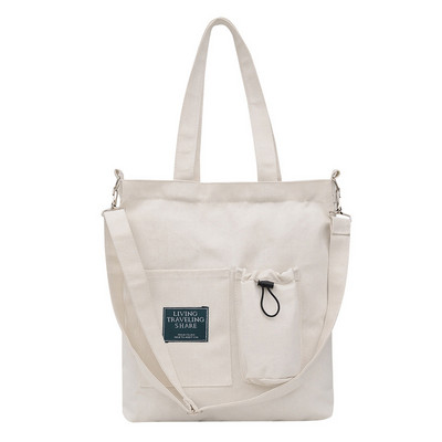 Vászon válltáskák nőknek, nagy kapacitású, tömör, egyszerű vásárló női kézitáska, hordtáska Crossbody diák, iskolai női táska