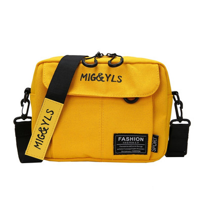 Fekete Sárga Fehér Vászon Kézitáskák Hétköznapi Csomagtartó Utazás Férfi Női Crossbody táska Vászon futártáska Lopásgátló