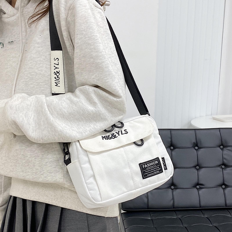 Fekete Sárga Fehér Vászon Kézitáskák Hétköznapi Csomagtartó Utazás Férfi Női Crossbody táska Vászon futártáska Lopásgátló