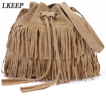 2022 Retro Faux Suede Fringe Γυναικείες τσάντες Messenger Tote Νέα τσάντα με φούντα Τσάντες ώμου χιαστί Τσάντα Bolsa Fesmall Na