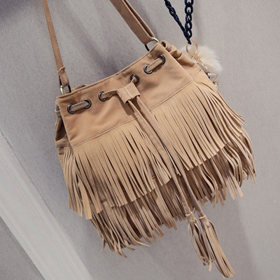 2022 Retro Faux Suede Fringe Naiste Sõnumikotid Tote Uus Käekott Tutt Õlakotid Crossbody Bag Bolsa Fesmall Na