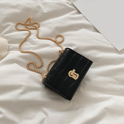 PU Δερμάτινη Casual Messenger Crossbody Τσάντα Γυναικεία Μονόχρωμη Μίνι Αλυσίδα Τσάντες ώμου Νεανικές Γυναικείες Μικρή Τετράγωνη Τσάντα Bolsas Mujer