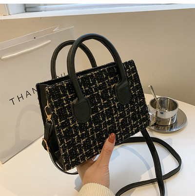 Μαλακό PU δερμάτινη τσάντα γυναικείες τσάντες ώμου Γυναικείες τσάντες ώμου για μικρά τετράγωνα χιαστί πορτοφόλια ταξιδιού Καρό τσάντες