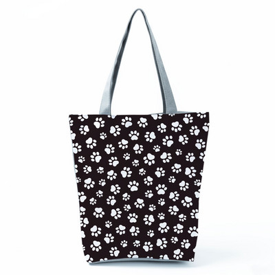 Cute Cat Creen Ежедневна дамска чанта с карикатура и анимация Екологична пазарска чанта Ежедневна преносима дамска чанта през рамо с голям капацитет