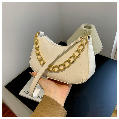 Női válltáska Retro kockás hónaljtáskák Láncpánt Cipzár Alkalmi tervező Mini kézitáskák Válltáska Női válltáska