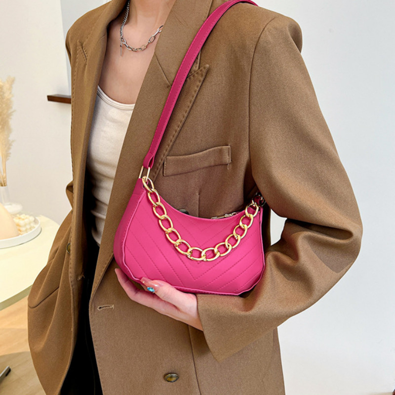 Női válltáska Retro kockás hónaljtáskák Láncpánt Cipzár Alkalmi tervező Mini kézitáskák Válltáska Női válltáska