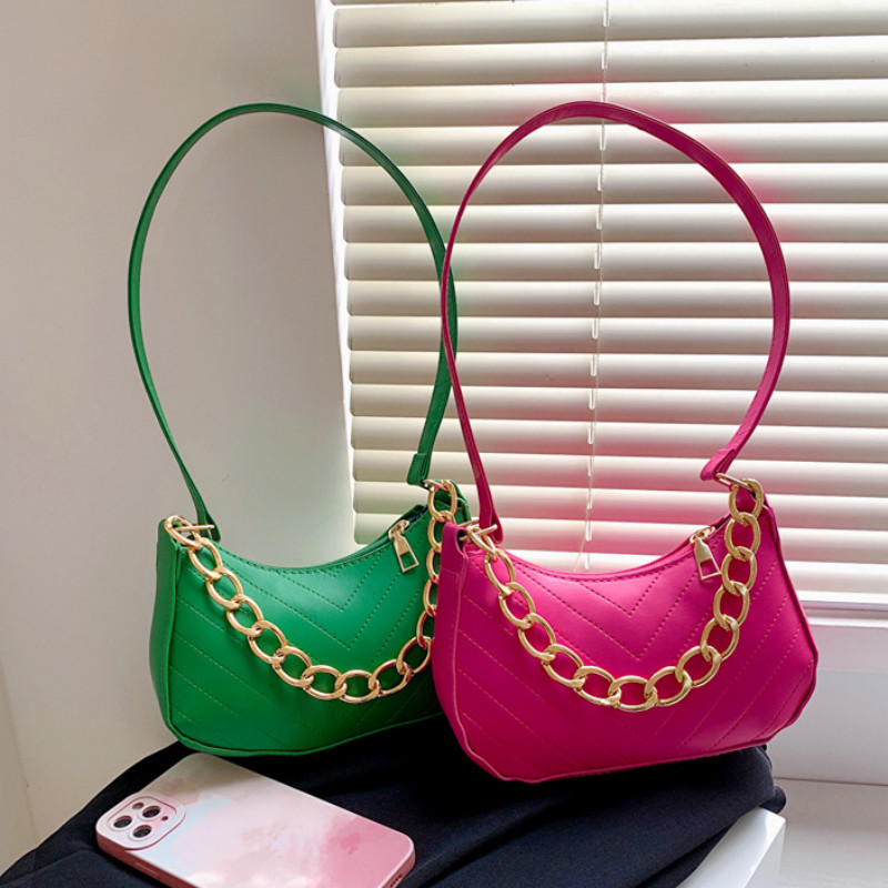 Női válltáska Retro kockás hónaljtáskák Láncpánt Cipzár Alkalmi tervező Mini kézitáskák Válltáska Női válltáska