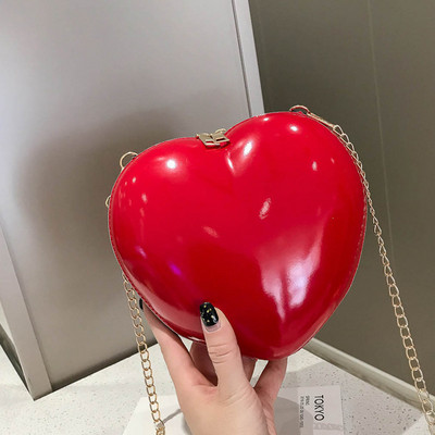 Μικρές γυναικείες τσάντες χιαστί με φερμουάρ σε σχήμα καρδιάς Πολυτελές γυναικείο συμπλέκτη μάρκας Τσάντα ώμου χιαστί χρώματος