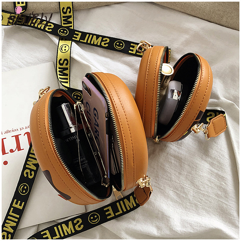 Multikas sõõrikukujuline õlakott Armas nahast Crossbody kott tüdrukutele Armas ümmargune rahakott, pika rihmaga käekott Väike Harajuku Q5