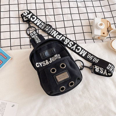 Cute Little Chest Pack 2022 Νέα δικτυωτή κόκκινη ευέλικτη τσάντα στήθους από καμβά Messenger Ins Μοντέρνα δροσερή γυναικεία φοιτητική τσάντα ώμου