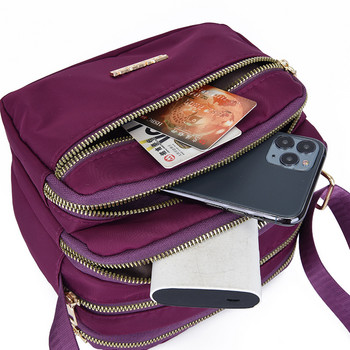 Дамска чанта Водоустойчив плат Оксфорд Корея Япония Ежедневна чанта през рамо през рамо Найлонов мобилен телефон Многослойна космическа чанта