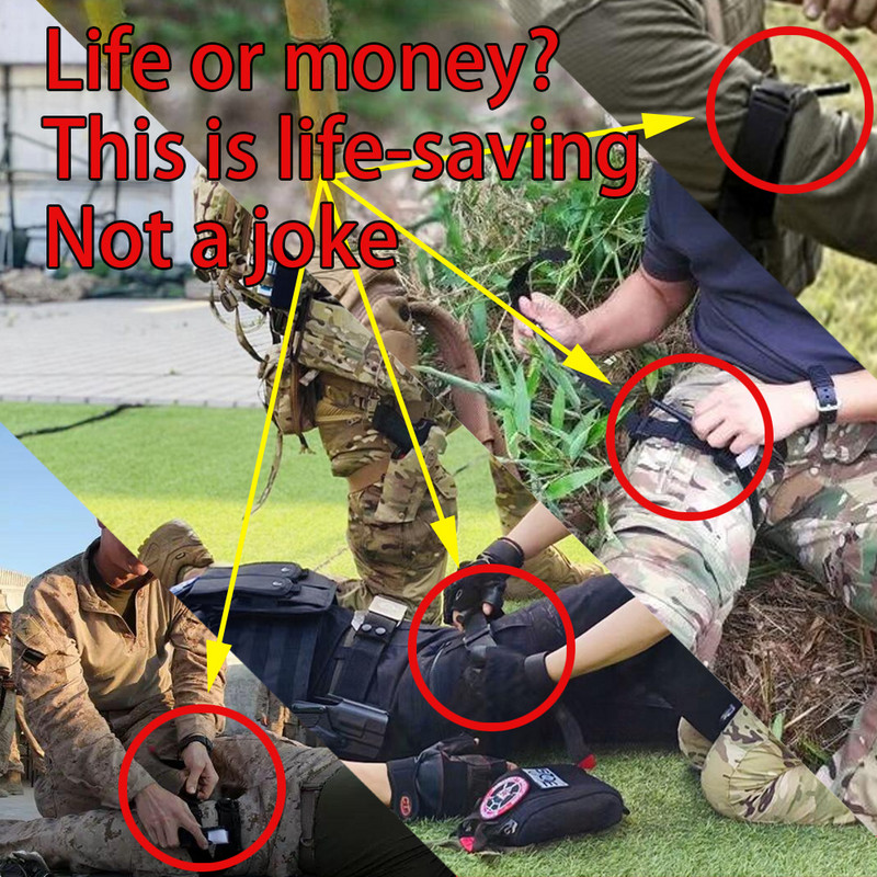 Vienos rankos pirmosios pagalbos turniketas, pagamintas iš aliuminio strypo, naudojamas karinių reikmenų sukimosi taktinis avarinis gelbėjimo gyvybės išlikimo įrankis